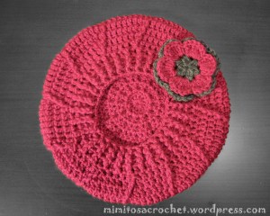 Boina relieve fucsia-gris 001